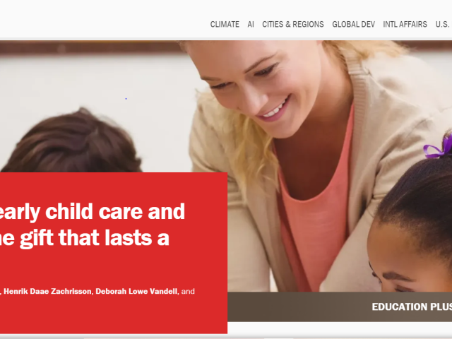 High-quality early child care and education: The gift that lasts a lifetime